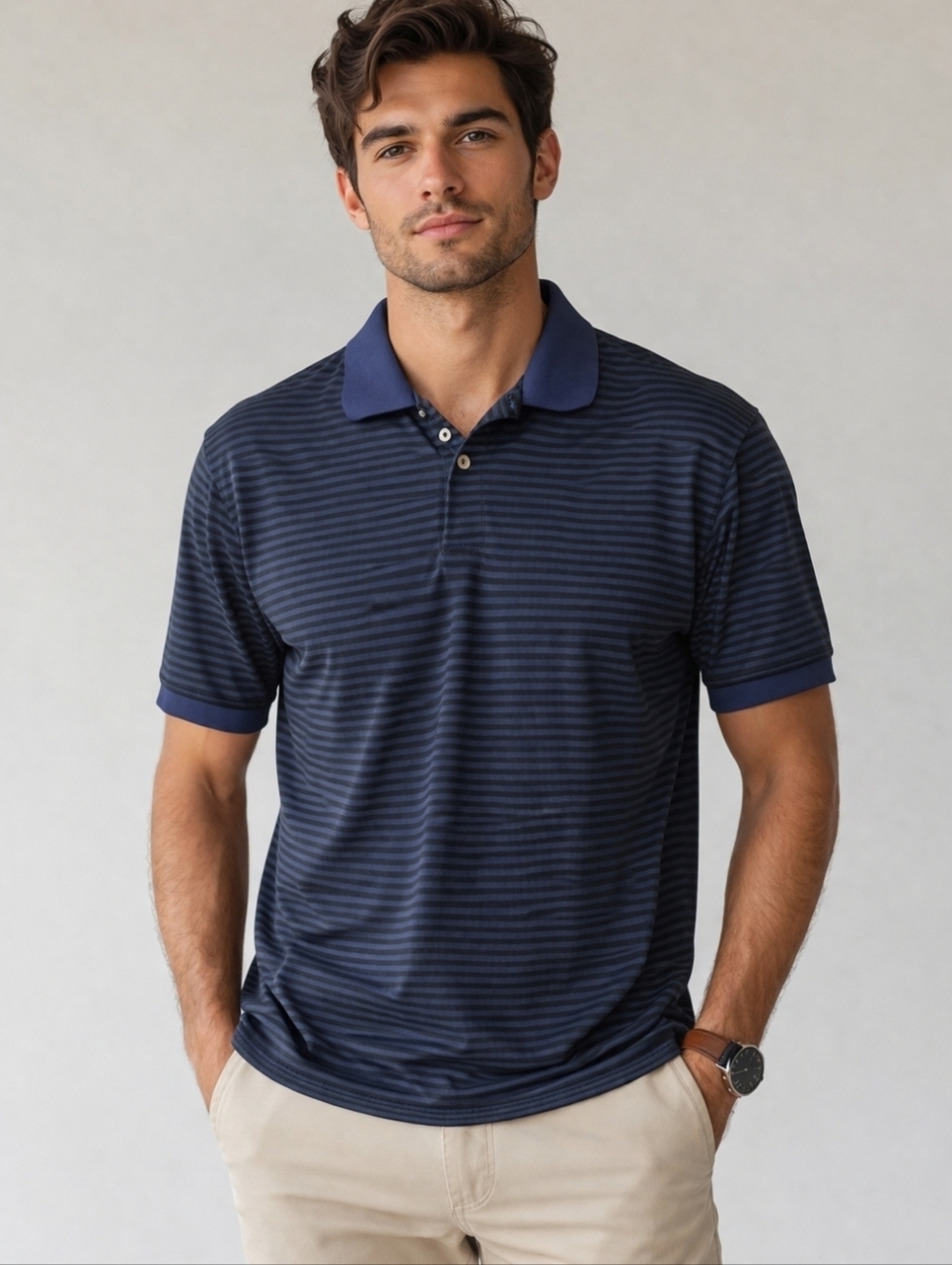 Peter Millar Men's Crown Crafted Polo Size Xlarge Performance Stretch Blue Golf